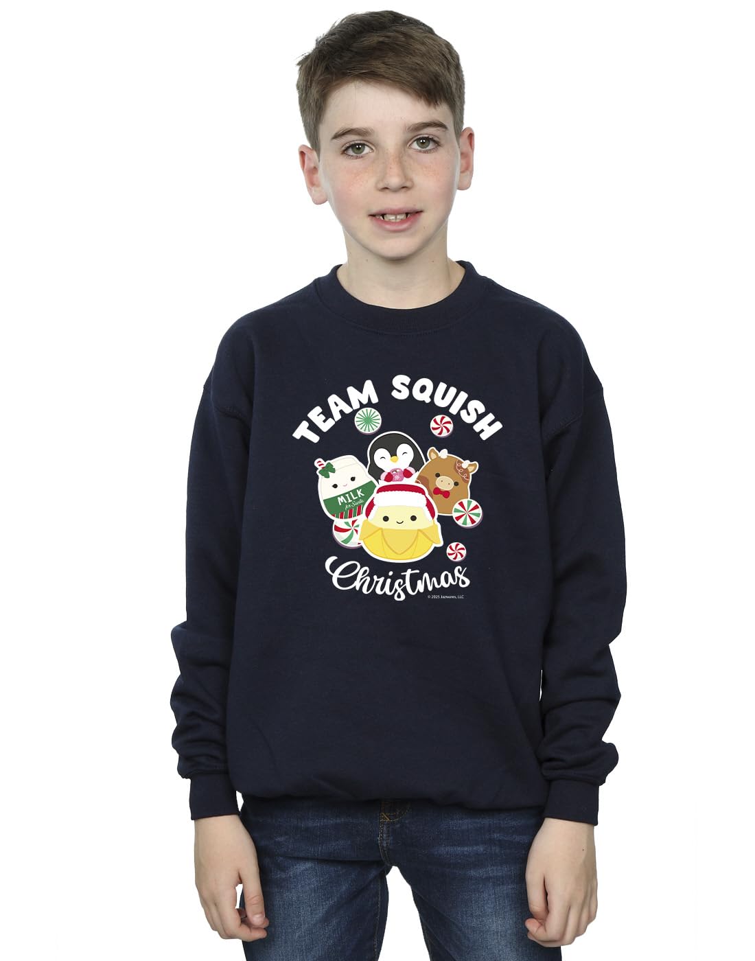 Absolute Cult Boys Navy Blue Squishmallows Team Squish Sweatshirt 9-11 Years