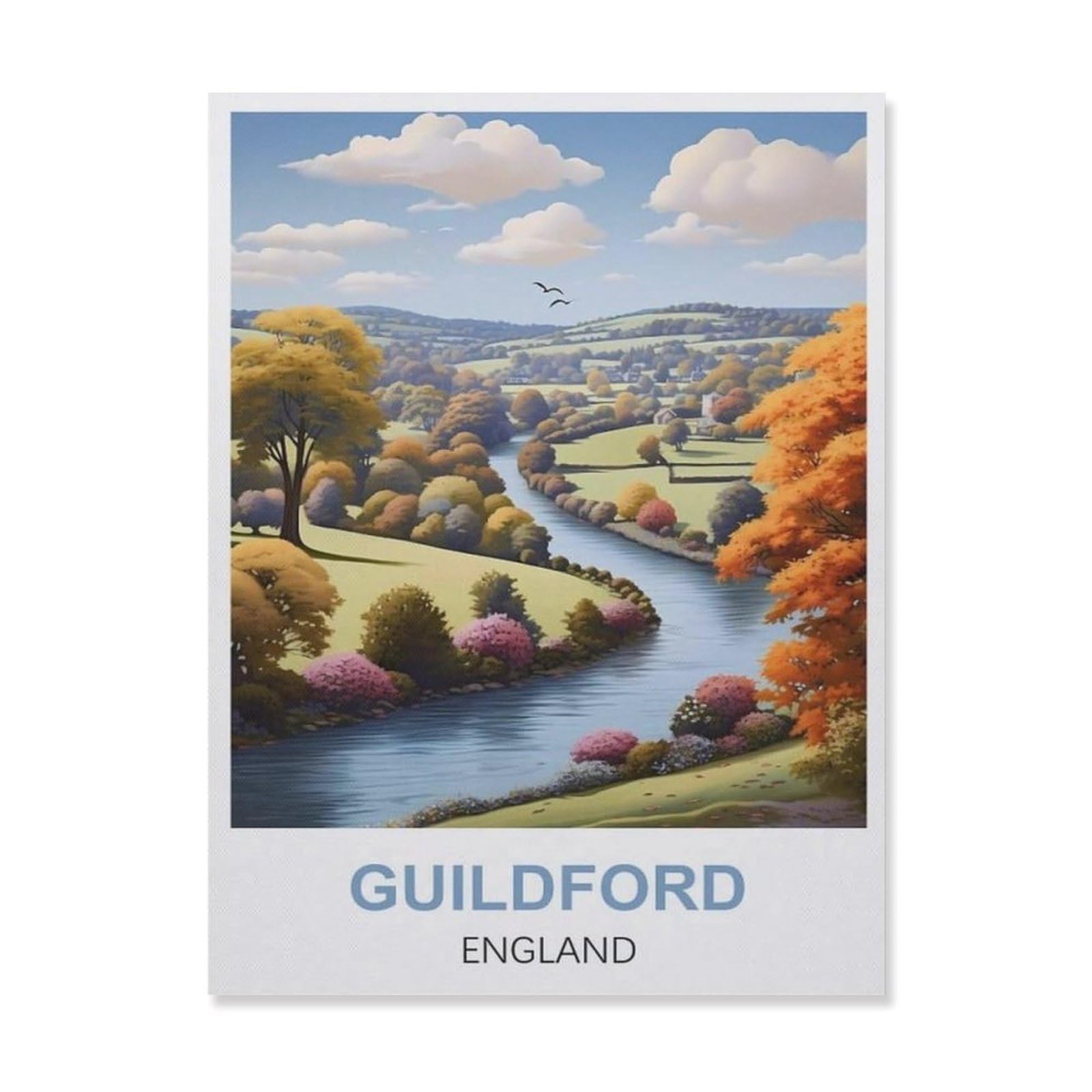 Funny Metal Tin Sign Wall Decor，Guildford England(15x30cm）