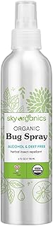 Sky Organics Organic Bug Spray for Body, Alcohol & DEET Free USDA Certified Organic to Protect & Repel, 4 fl. Oz.