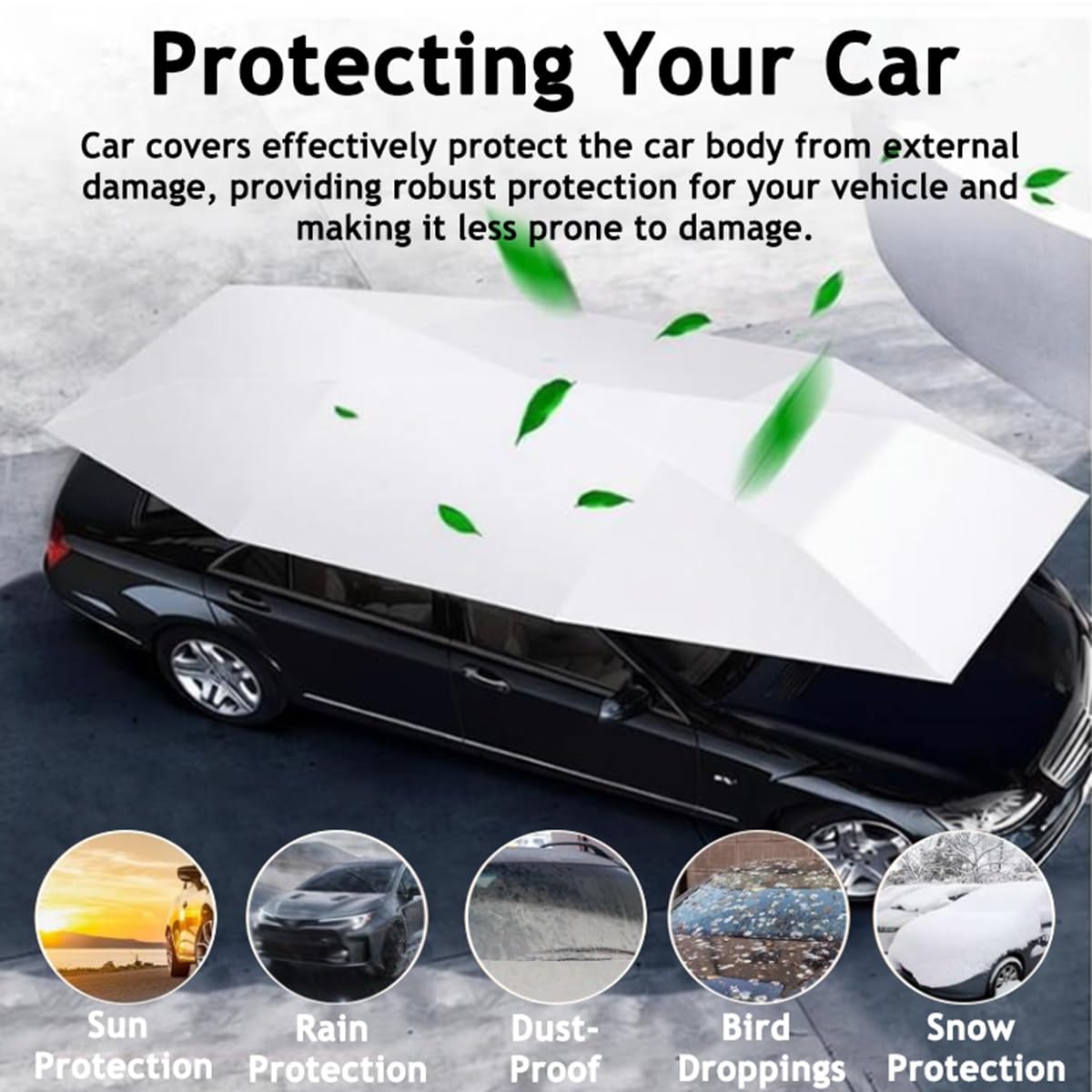 Ombrellone parasole per auto da esterno - Copertura parasole pieghevole per auto, ombrellone per auto completamente automatico con telecomando per parcheggio e campeggio