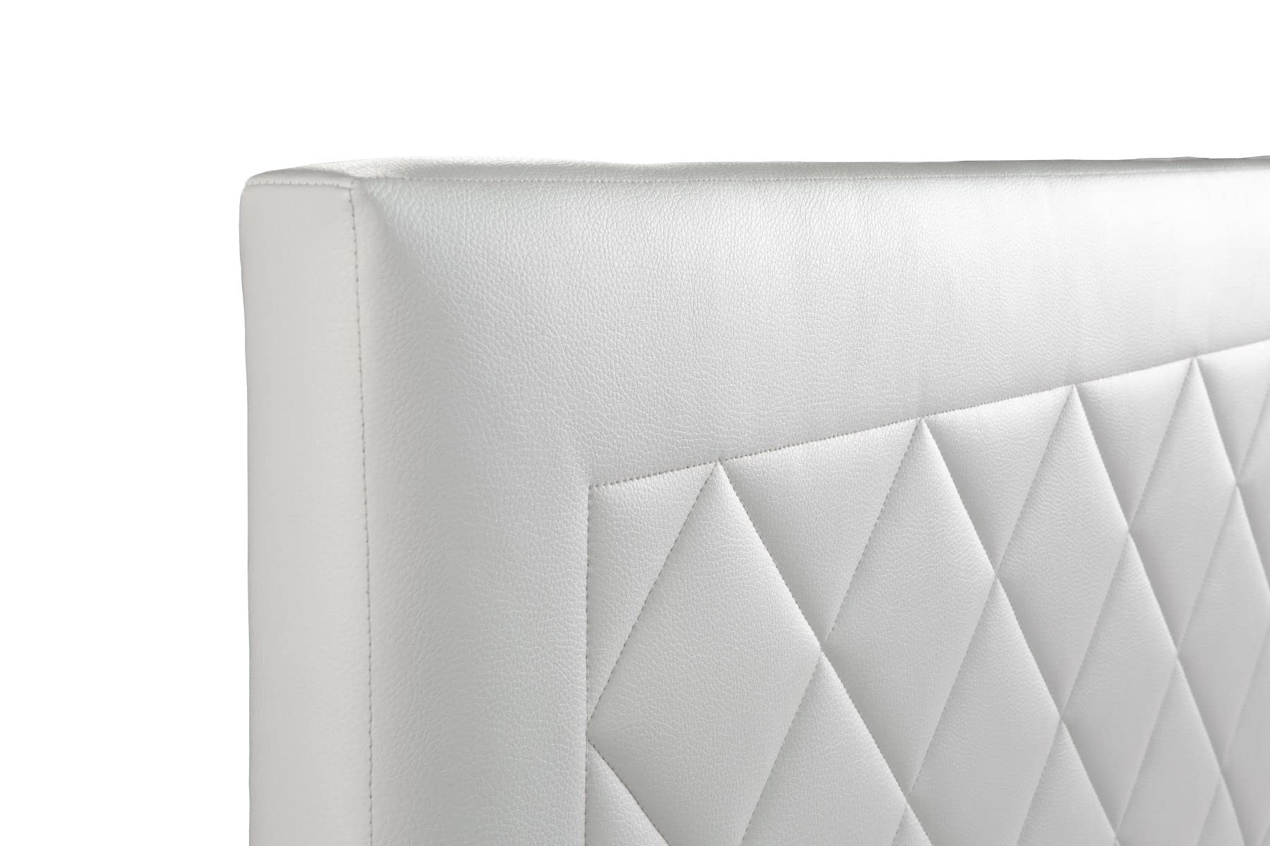 Cabecero Tapizado para Cama 135 Cm Domus | Anclaje a Pared | Cabezal Acolchado | Polipiel Color Blanco (145 x 50 x 7 cm)