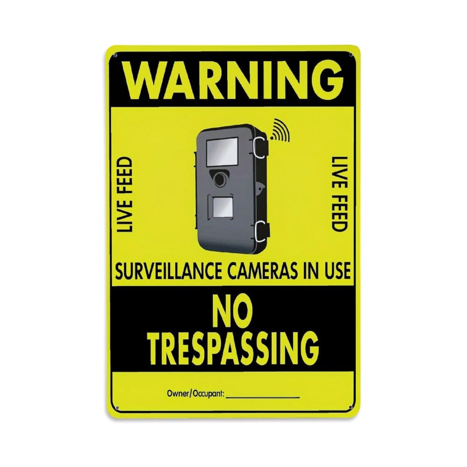 Jdfenggu Vintage Warning Sign With Camera And Text Retro Metal Tin Sign, Decor Art Poster For Bar, Home, Man Cave, Kitchen, Laundry Room Gift 8X12inch