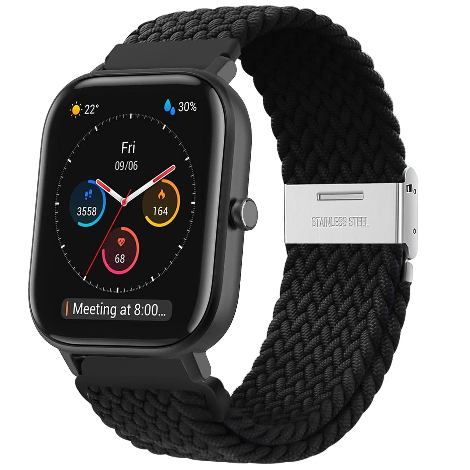 Cinturino per Amazfit Active, 20mm Sport Nylon Ricambio Elastica Cinturini per Amazfit GTS, GTS 4 Mini, GTS 4, GTS 3, GTS 2, GTS 2 Mini, GTR Mini, Amazfit Bip, Bip U, Bip U Pro, Bip 3, Bip 3 Pro