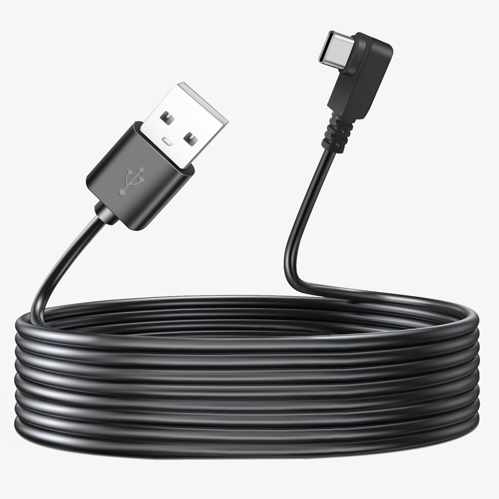 Pxm MM USB C Dash Cam Power Cord 11 5ft 90 Degree Angle USB 2 0 A to