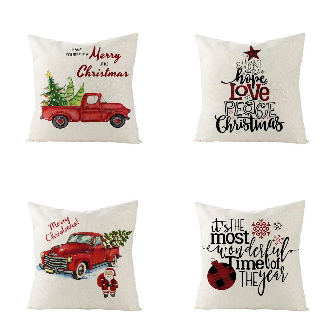 CEVAN Linen Couch Pillow Covers Retro Cushion Cover For Couch Pillow Cover Modern Cushion Covers xlarge Christmas Throw Pillow Covers Sofa Decor 50x50cm, 4Pcs