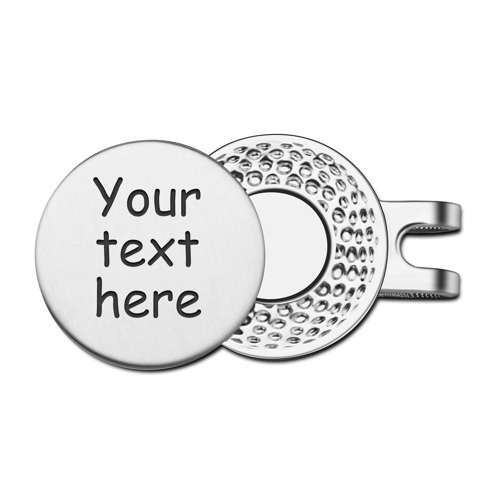 Dinikally Personalized Custom Engraved Golf Ball Marker Hat Clip Golf Accessories Gift for Man Husband Dad Boyfriend