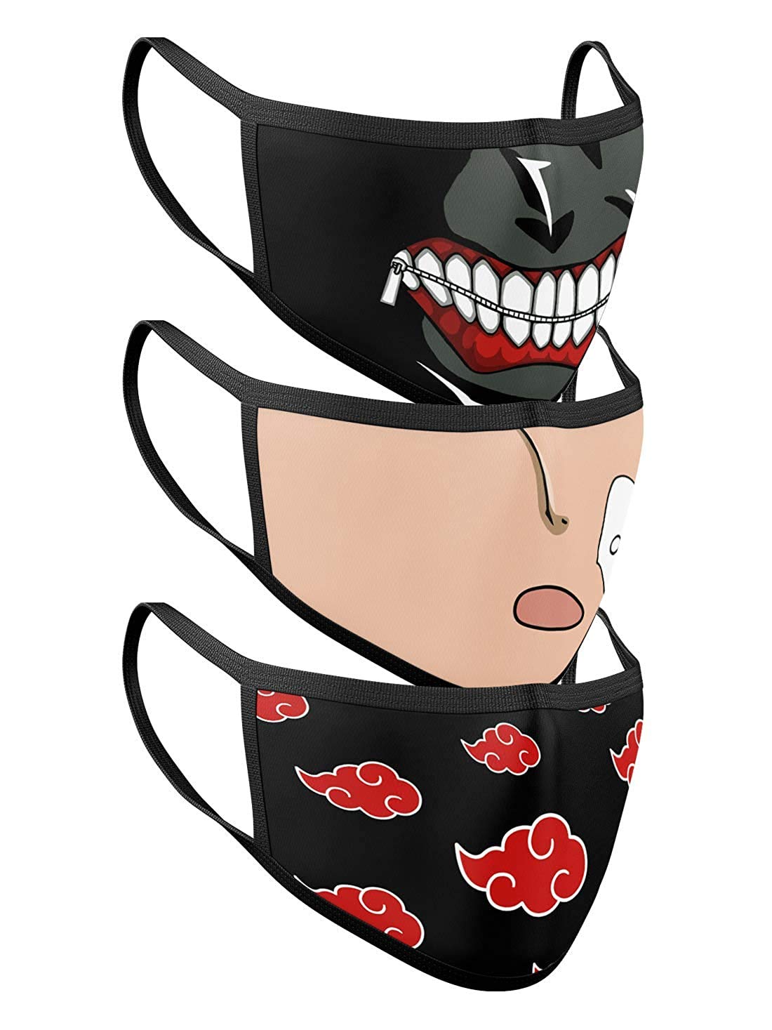 Kaneki Saitama Akatsuki Anime Mask Pack Of 3 Amazon Ae Health
