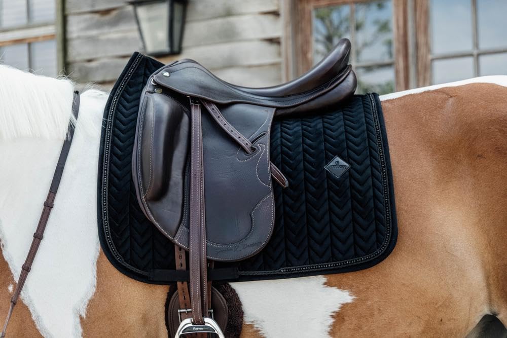 Kentucky Horsewear - Samt Schabracke - Satteldecke - Dressur - Perlen - Schwarz