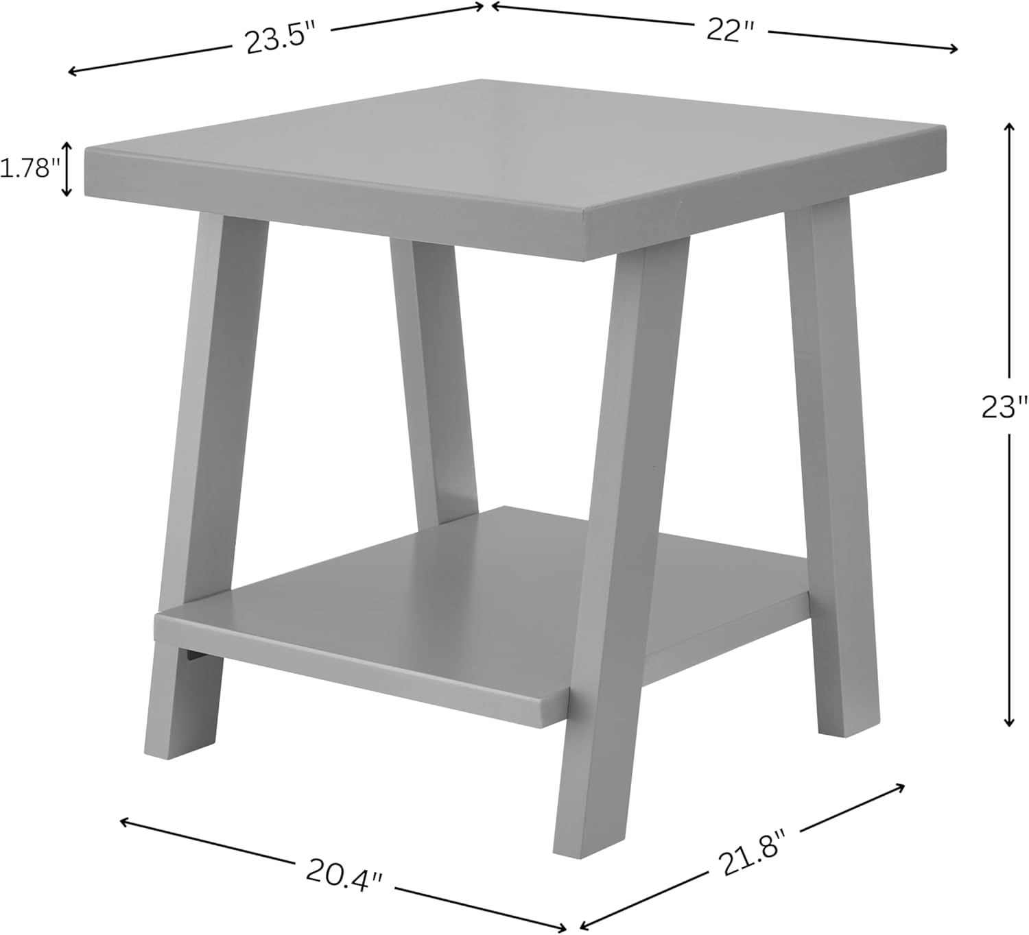 Roundhill Furniture Athens Contemporary Wood Shelf End Table in Pink