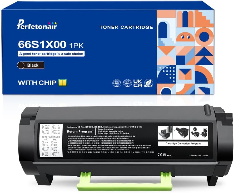 66S1X00 High Capacity Toner Cartridge 2 Pack Replacement for Lexmark 66S1X00 Toner Cartridge for MS631, MS632, MX632 Lexmark Printer (Black)