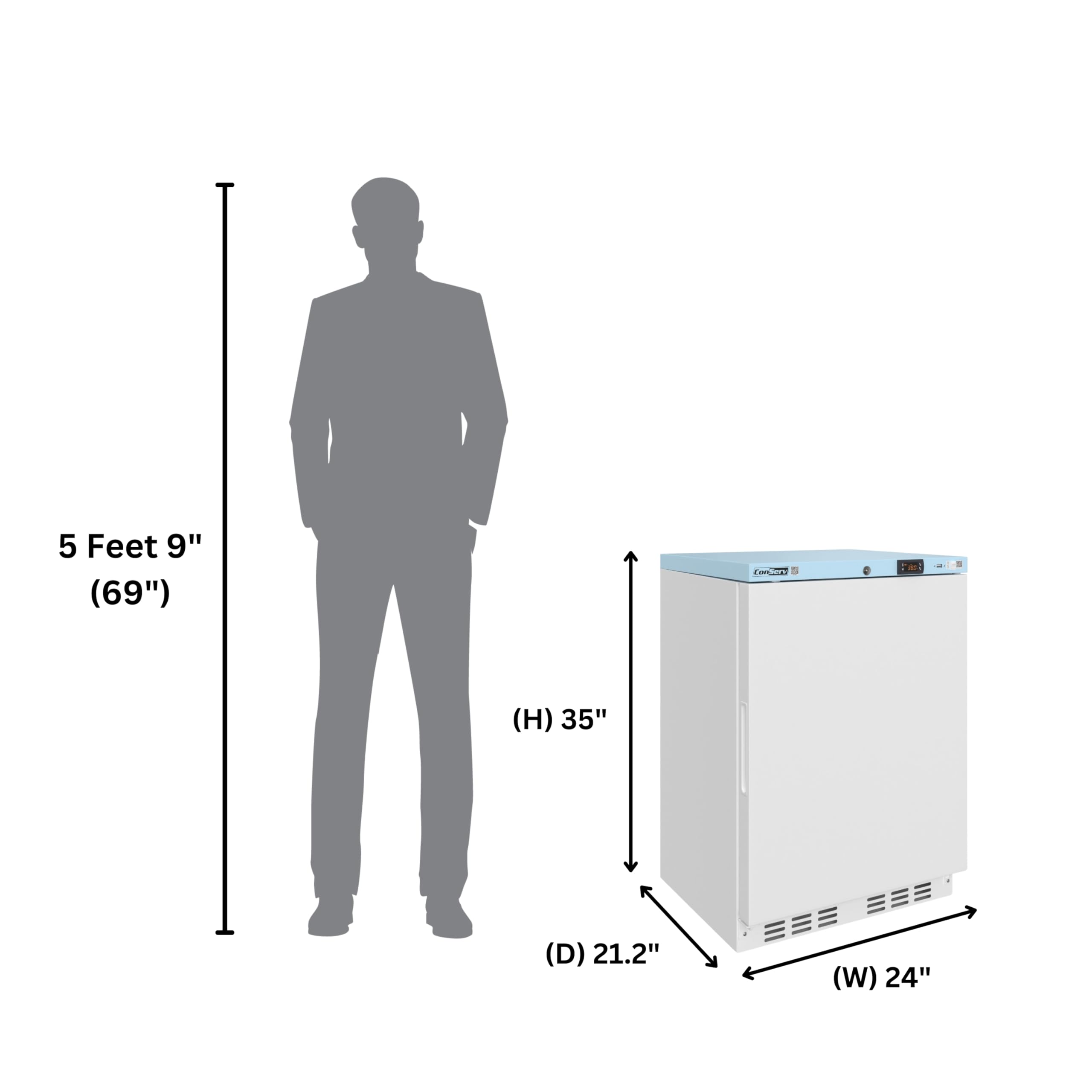 Conserv 24” Pharmacy Refrigerator, 3.9 Cu.Ft Medical Vaccine Fridge, WiFi Temperature Monitoring, Lock & Alarm, Built-In Or Freestanding, Etl Listed, 110v on Fridge.com - View 2
