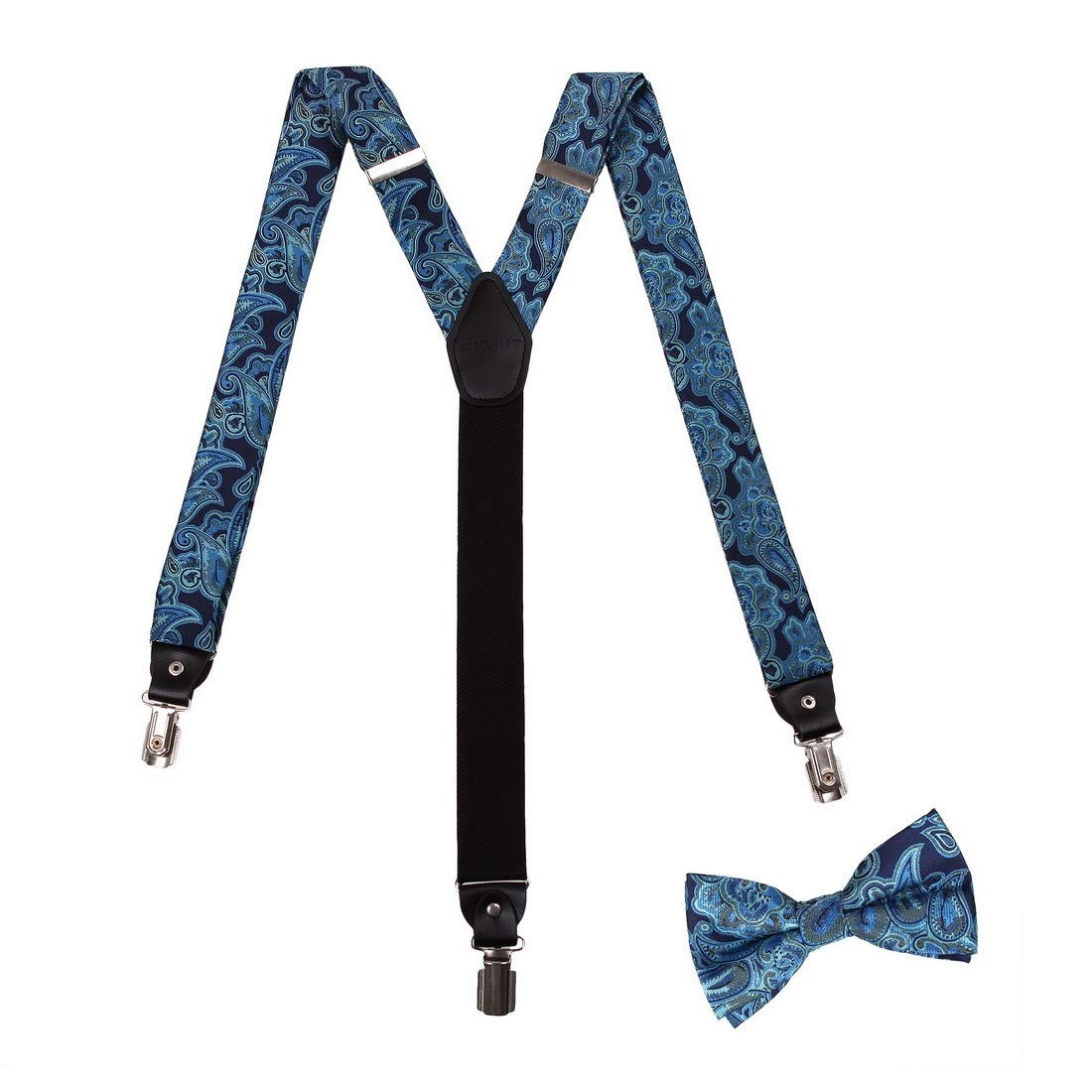 Epoint Men's Fashion Paisley Suspenders Silk Y-Back Suspender