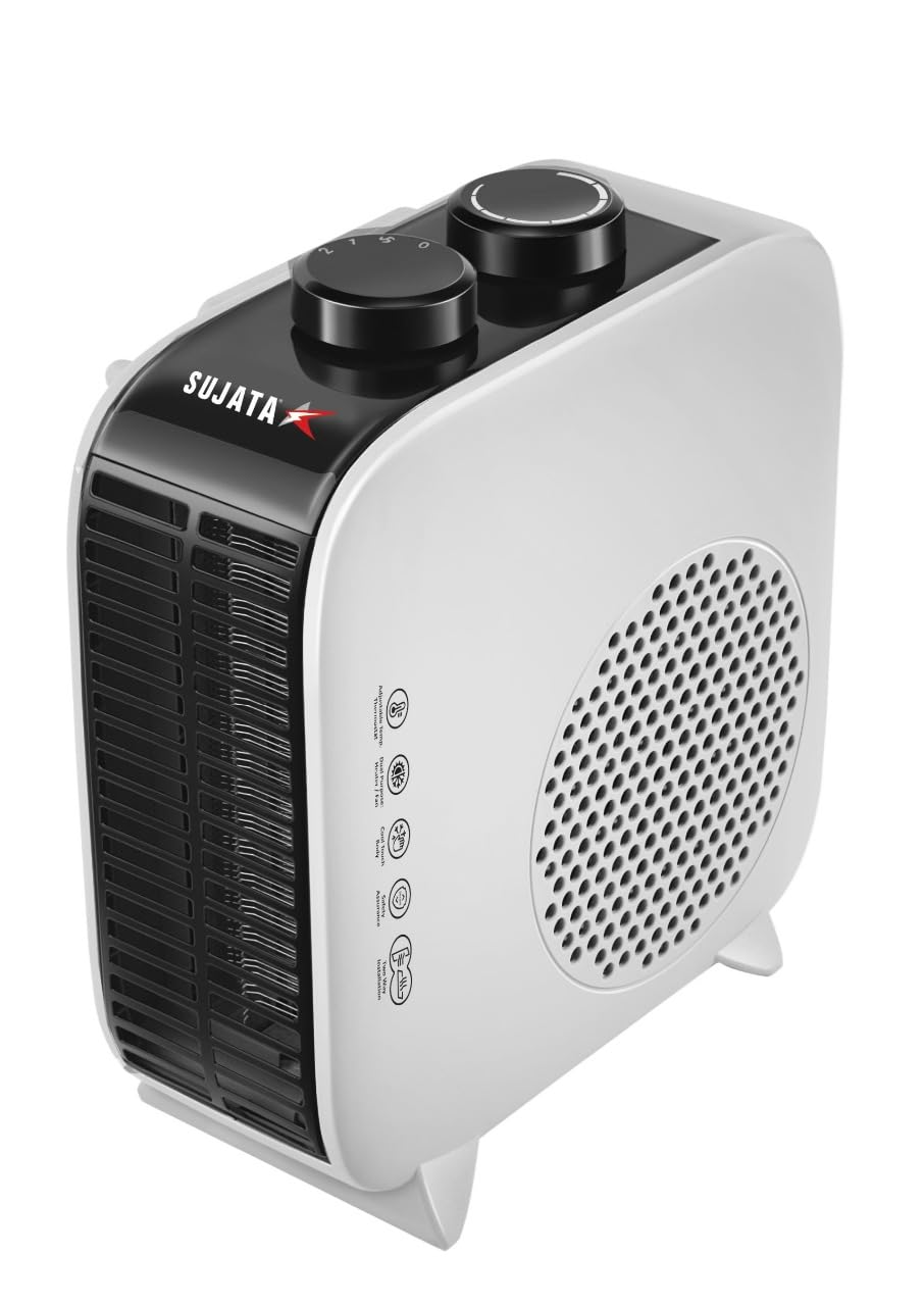 Sujata Room Heater | 1 Year Warranty | Heater for Room in Winter, Room Heater for Bedroom, 1000W & 2000W Selection Switch, Hot Air Blower, 2300 RPM, Thermal Cutout (Black&White - SRH18)-image-30