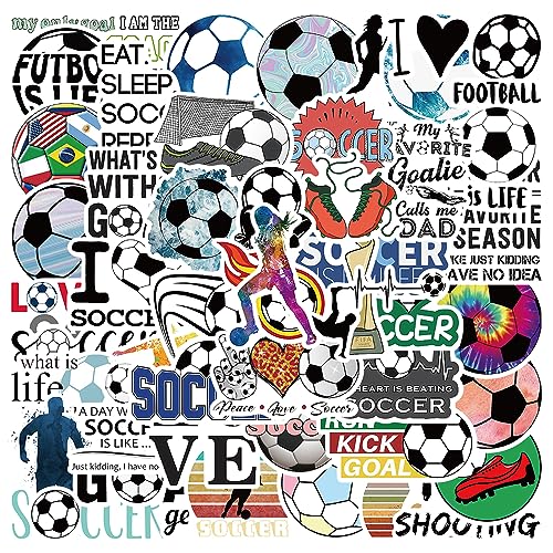 Calcomanías de fútbol para personalizar botellas de agua y útiles escolares de niños 8