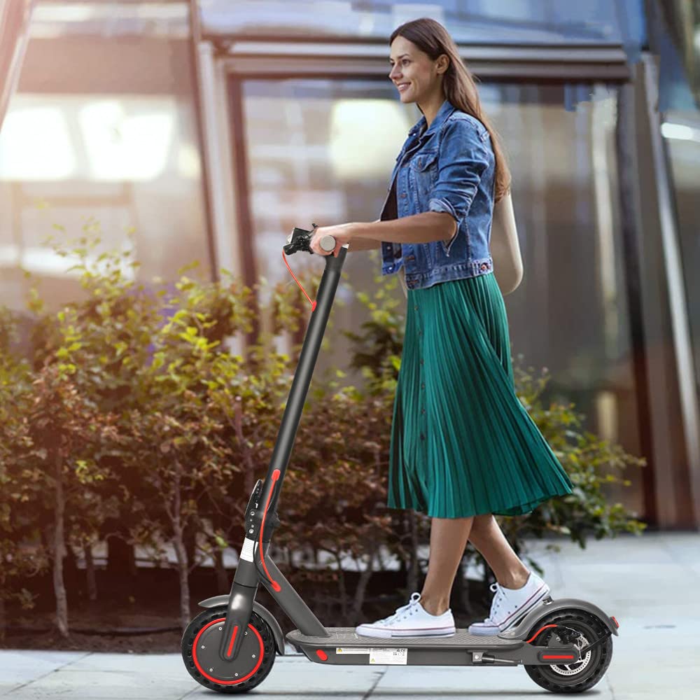 Trottinette électrique de 8,5 pouces avec application, moteur puissant, 7,5 Ah à 30 km de distance, scooter électrique pliable pour adultes Noir