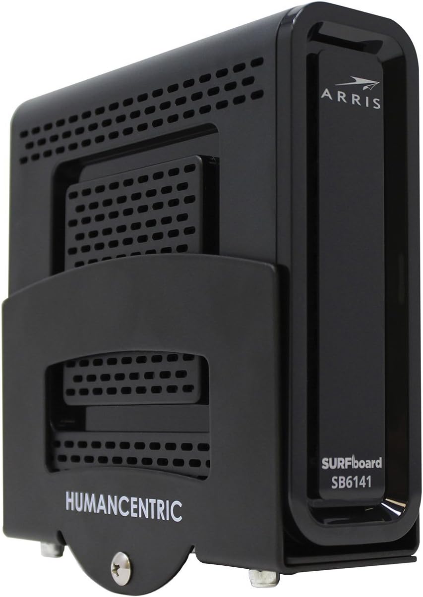 HumanCentric Cable Box and Modem Mount, Adjustable Wall Mount for Small and Wide Devices, Cable Boxes, Modems, DVD Players, Streaming Media Devices, Mount on The Wall Behind TV, Hardware Included