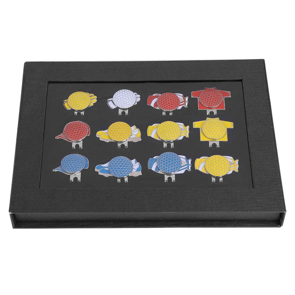 Edelstahl magnetischer Golfball -Marker -Hut -Clip für Golfer 12PCs