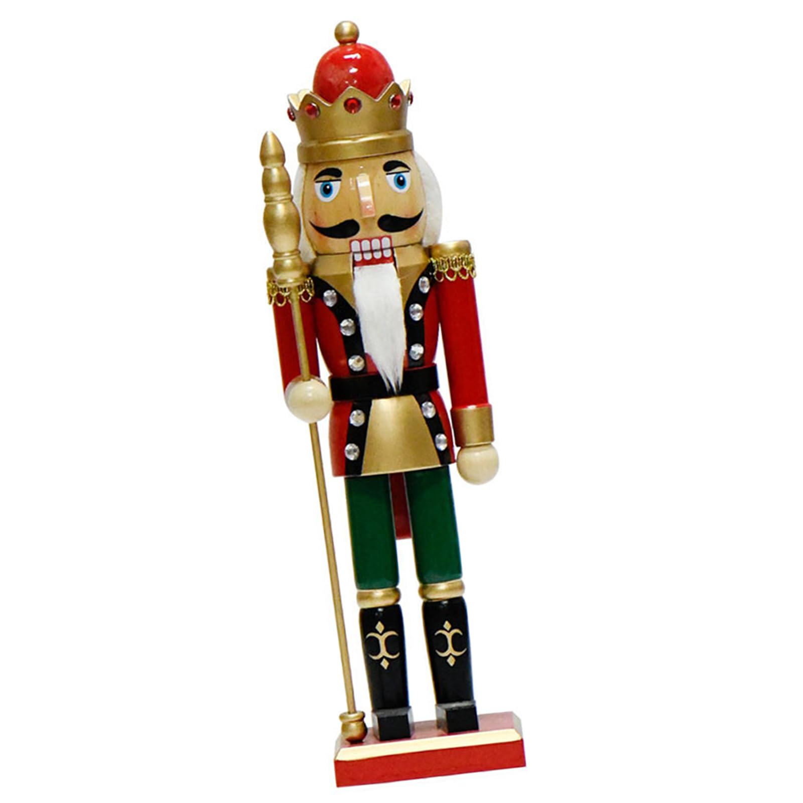 Msioytog 1PC Hand Painted Christmas Nutcrackers King Ornament Decorations Walnuts Soldiers Puppet Decorations Wood Nutcrackers