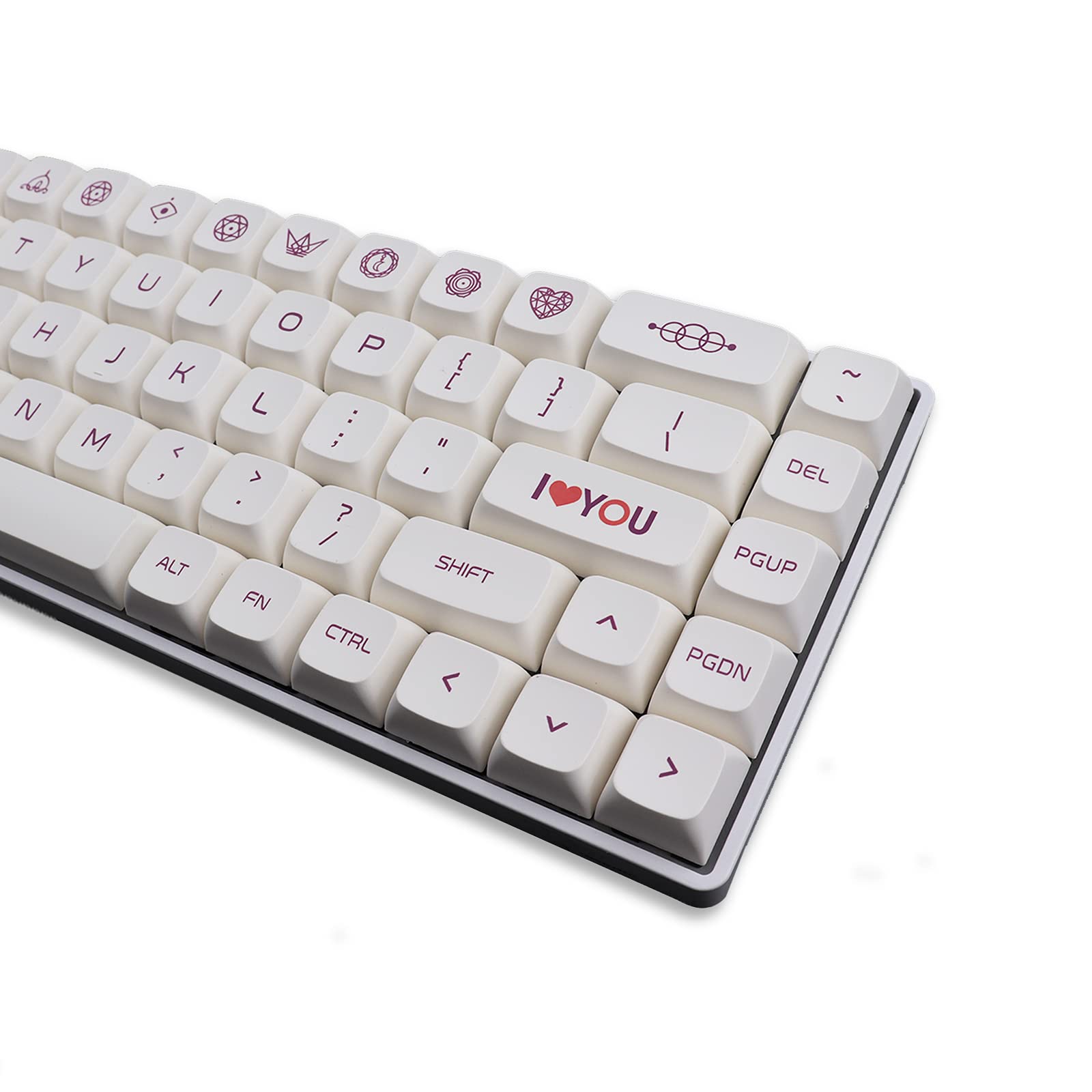 Keycaps, PBT Dye Sublimation keycaps 137 Touches Violet sur Cream Keycaps Profil XDA pour Clavier mécanique à commutateur MX