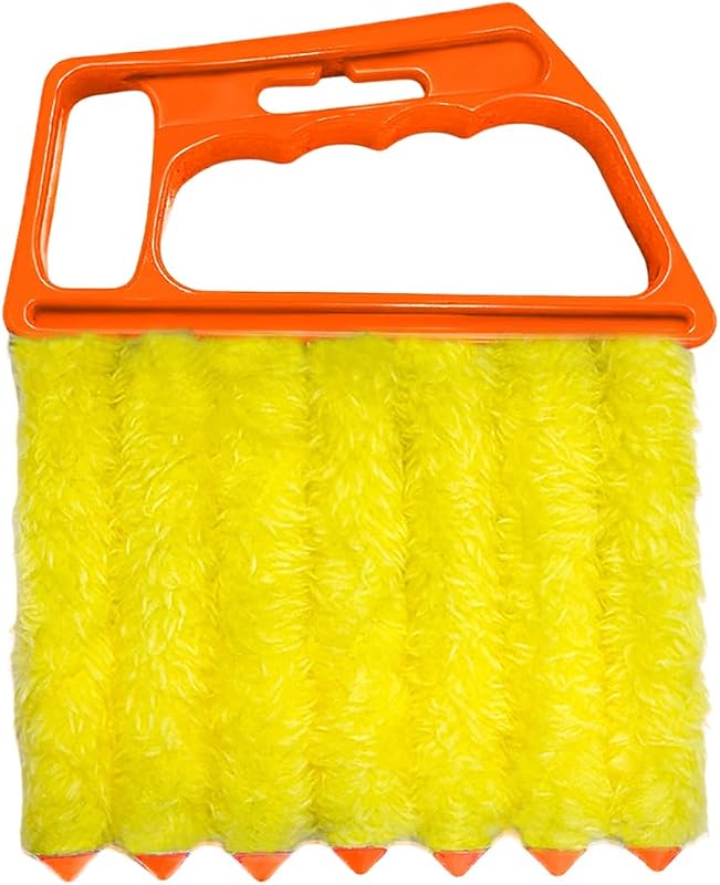 Escova Espanadora para Persianas e Venezianas DXNQ com 7 Dedos, Limpeza de Ar-Condicionado e Carro, Laranja