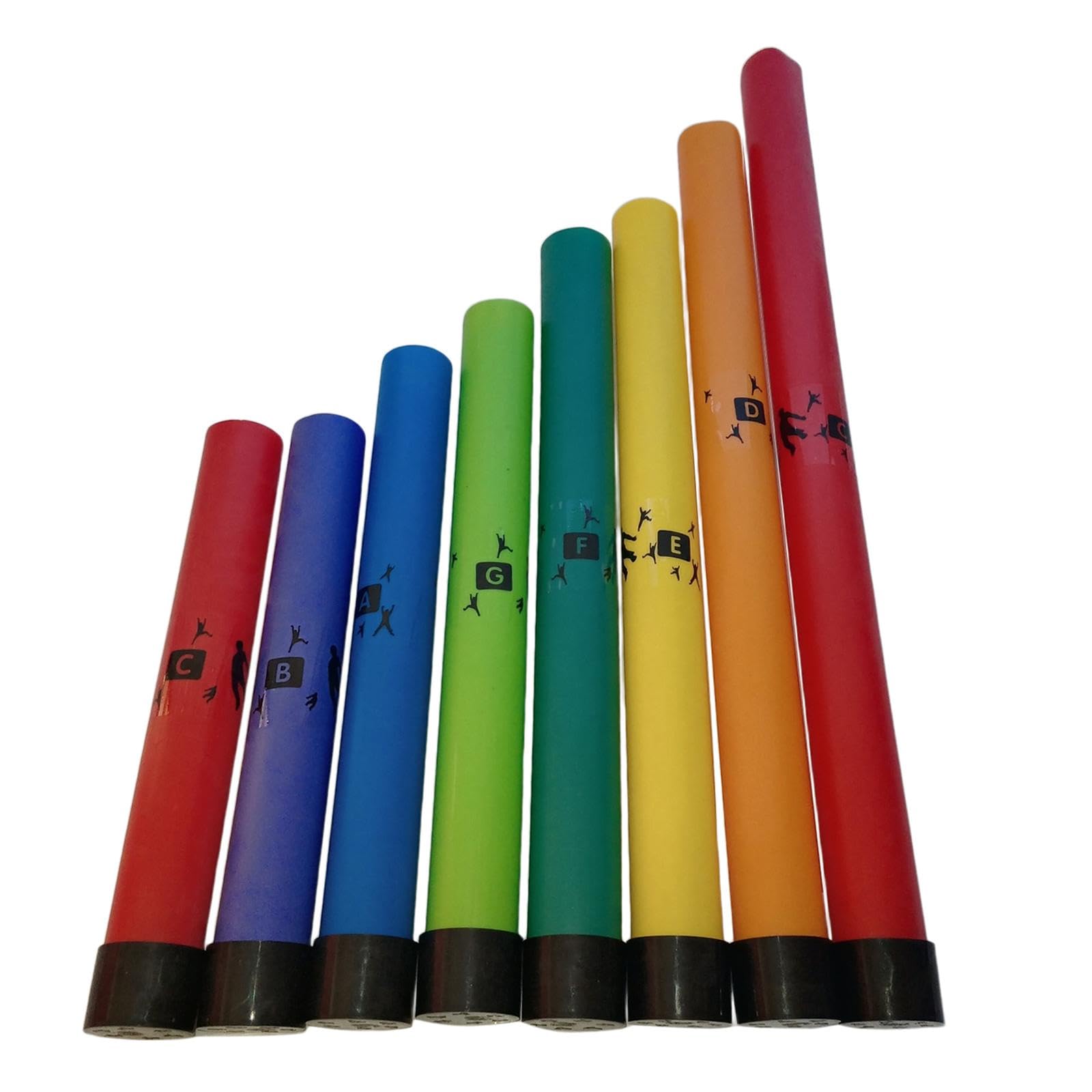 Harilla 8 tubos de percusión afinados de 8 x, juguetes musicales para niños, coloridos, notas, juego interactivo, tubos de música preescolares con tapa