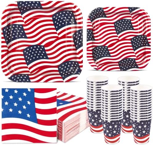 Waving Canadian Flag Party Plates - 12 Pack Patriotic Paper Plates For Celebrations