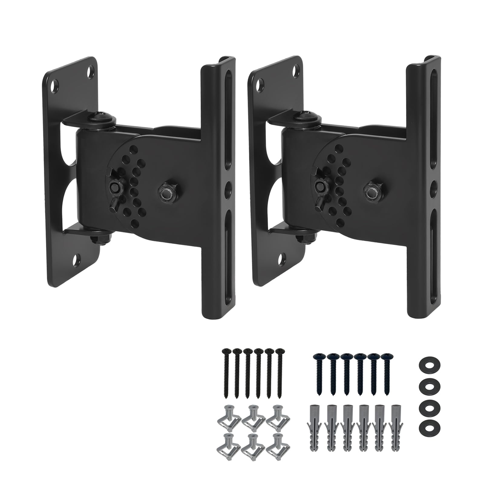 Howonder Speaker Wall Mount,All Metal Column Speaker Mount,Swivel & Tilt,Hold up to 30lbs,HD-626 (2Packs,Black)