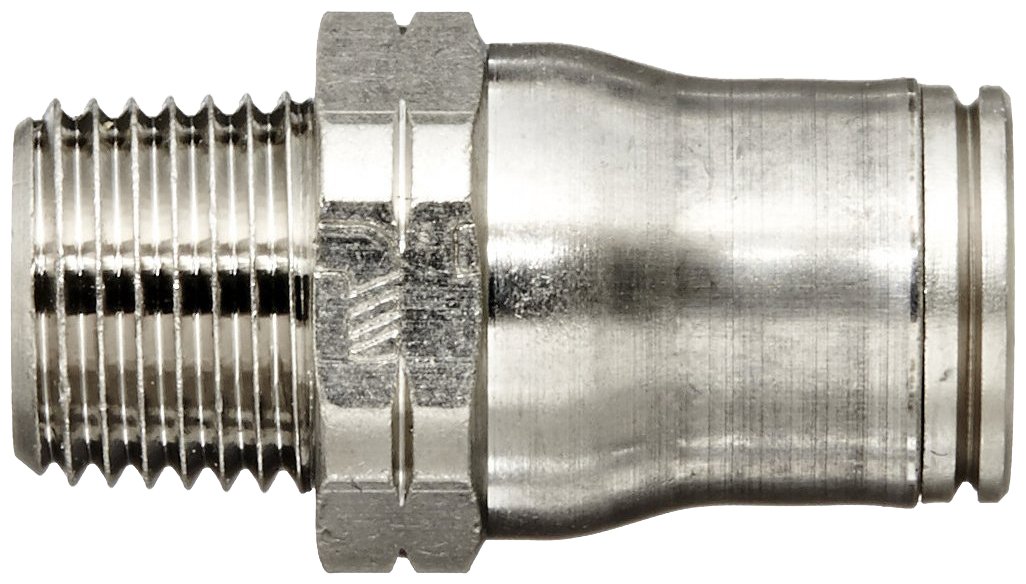 Legris 3675 56 14 Nickel-Plated Brass Push-to-Connect Fitting, Inline Connector, 1/4