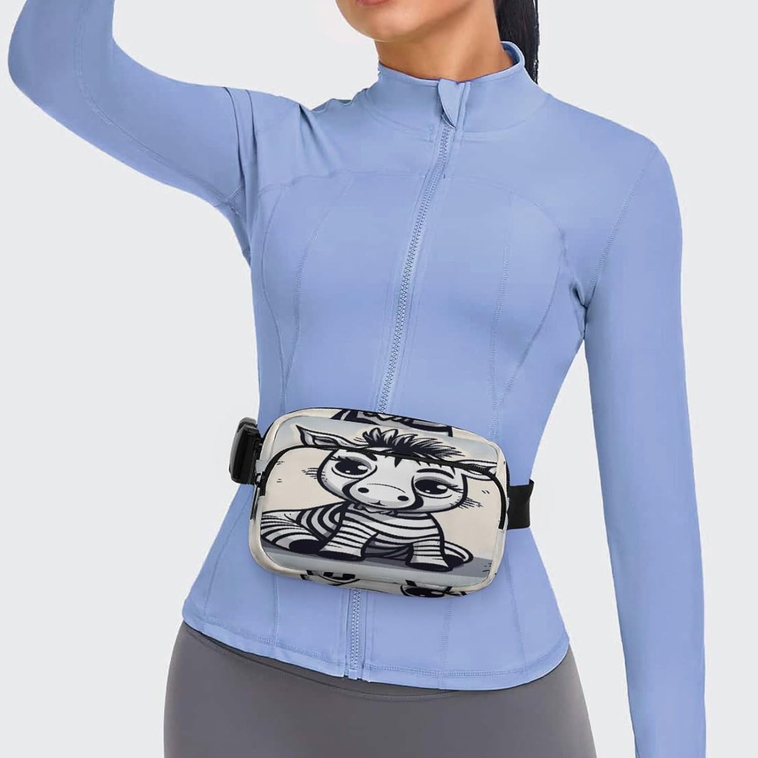 Funny Zebra Fanny Pack Belt Bag with Adjustable Strap Fashion Waist Bag for Outdoor Sports Hiking
