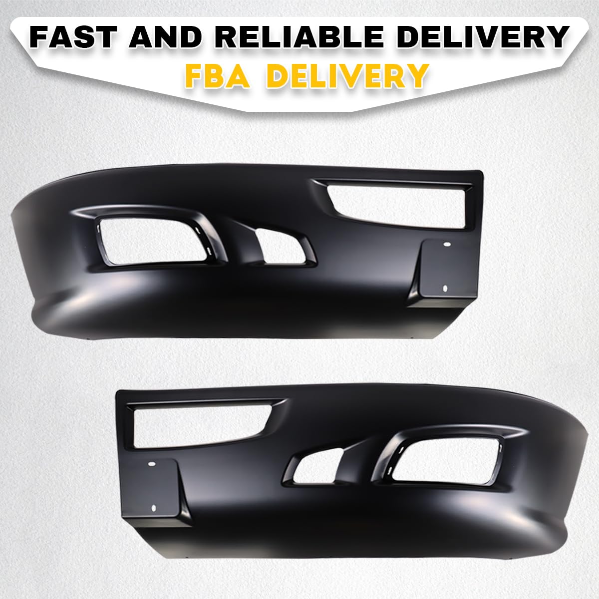 Black ABS Front Bumper Corner For Kenworth T660 (2008-2017) | Driver Or Passenger Side With Fog Light Hole