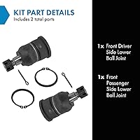 Vista 824 de TRQ, junta de rótula inferior delantera para el lado del conductor y del acompañante