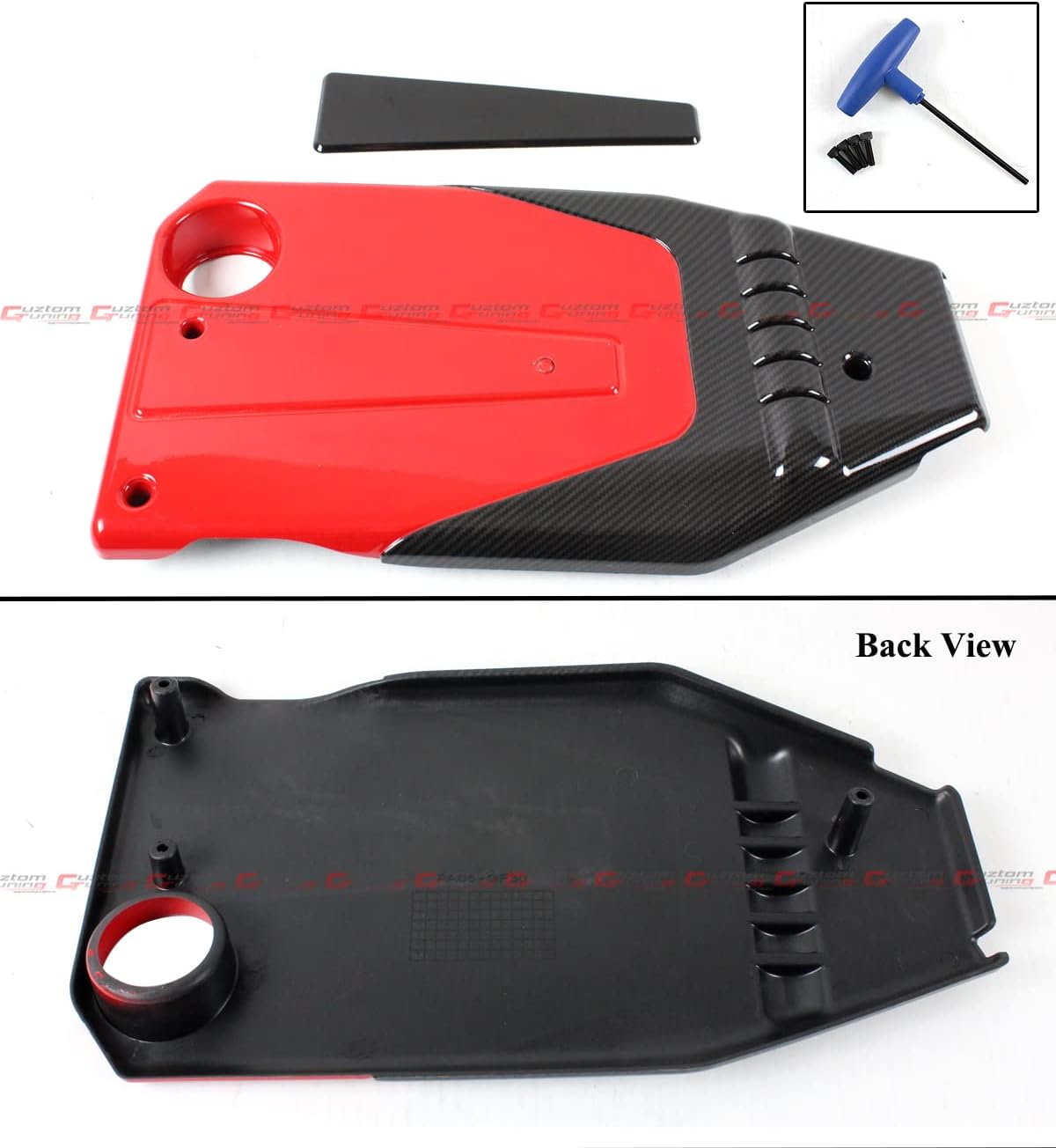 JDM Red Black Type-R Style Engine Valve Cover Compatible for 2022 2023 Honda Civic EX LX Si Touring Hatchback Sedan 1.5 Engine