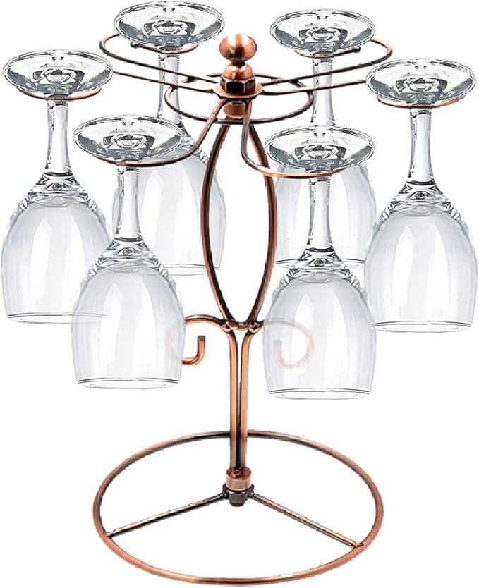 Sunnyac Scrollwork Wine Glass Rack, Elegant Freestanding