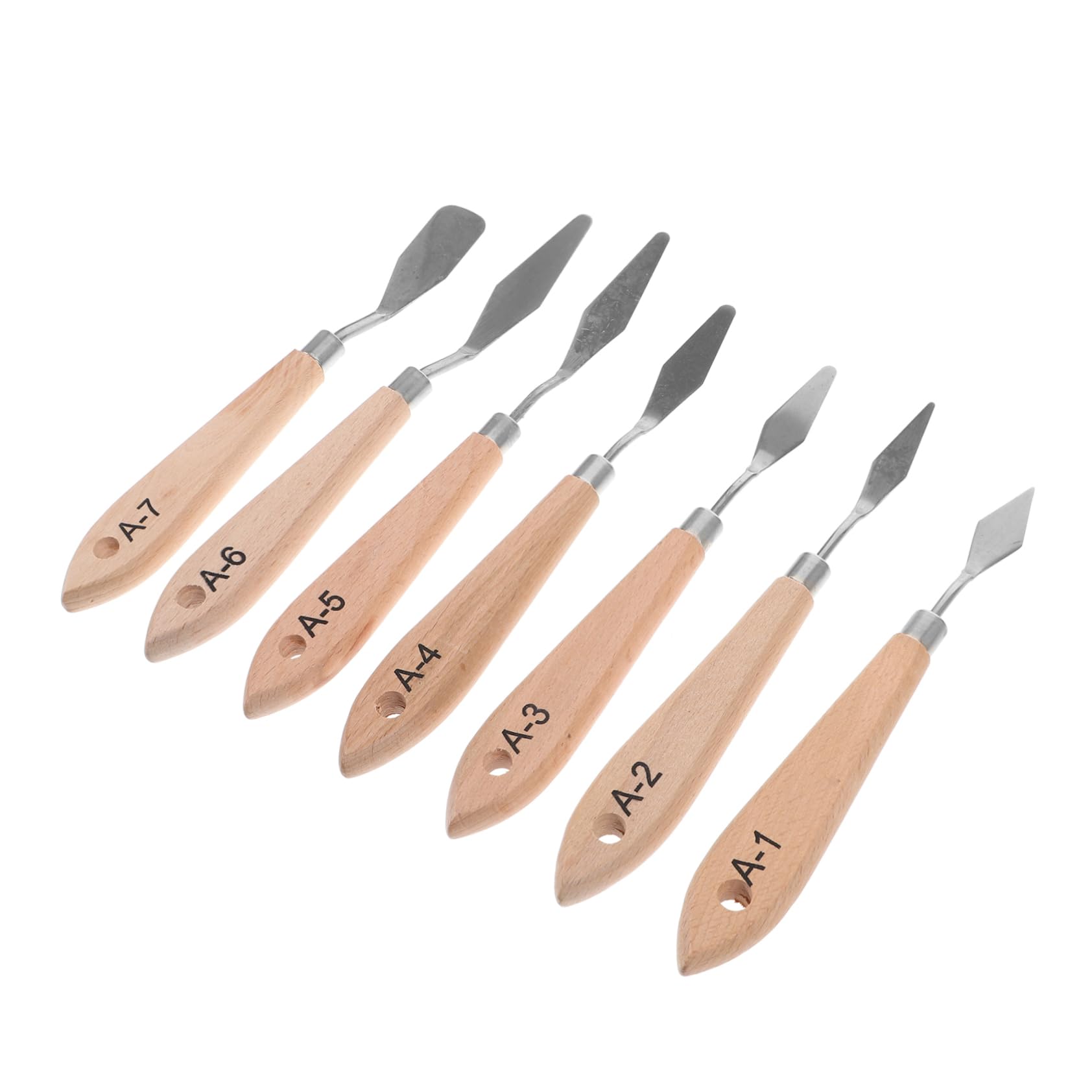Tofficu 5 Pieds Couteau De Peinture À l'huile d'art Spatule Peinture Couteau Grattoir Laveur De Pinceaux Brosse Nettoyant Palette Glaçage Décoration Pastels Acier Inoxydable 7pcs * 5