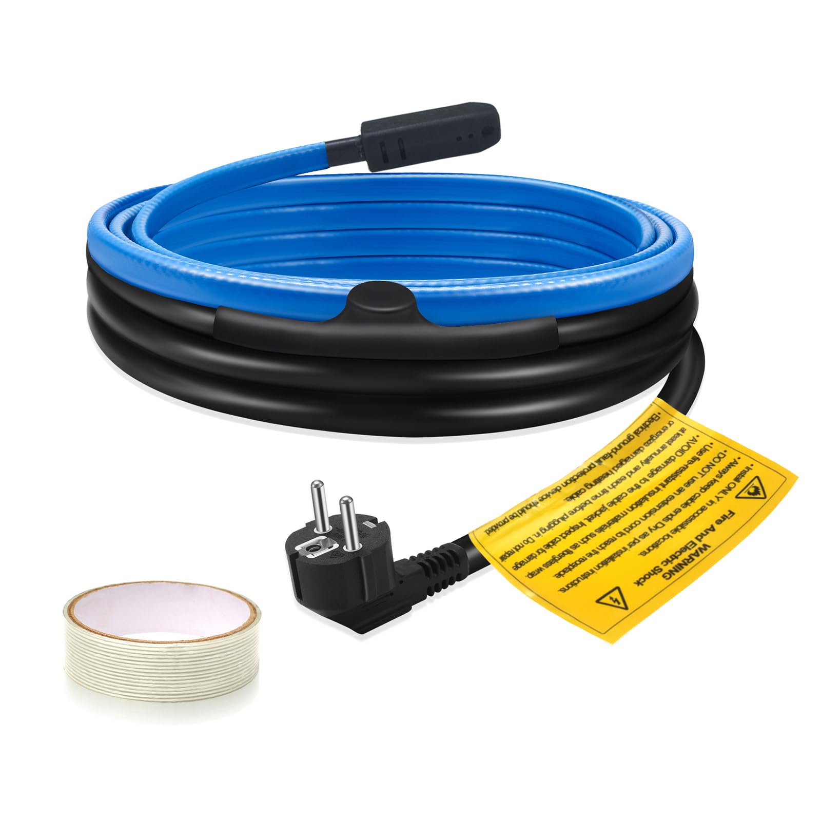 Cable calefactor antihielo para tuberías, Ci-Fotto Cable calefactor autorregulante con termostato incorporado para proteger tuberías de agua, tuberías de casa de metal/plástico(1M, 25 W/M)