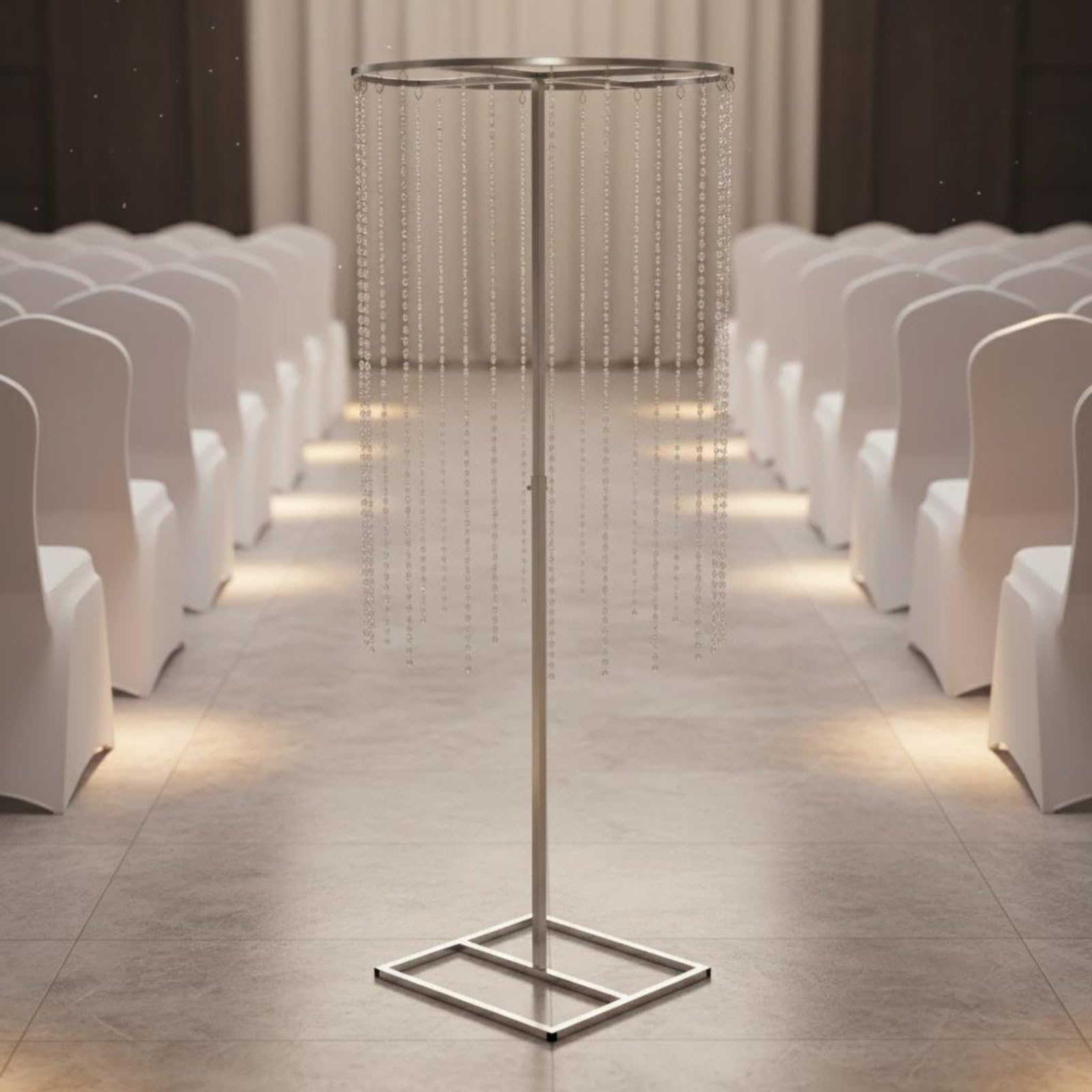 Anillo de Soporte Ajustable Aro Soporte Base Colgante Estructura Regulable Marco Telescópico Regulable para Techos Variados y Montaje Rápido Adecuado, Natural, 100CM