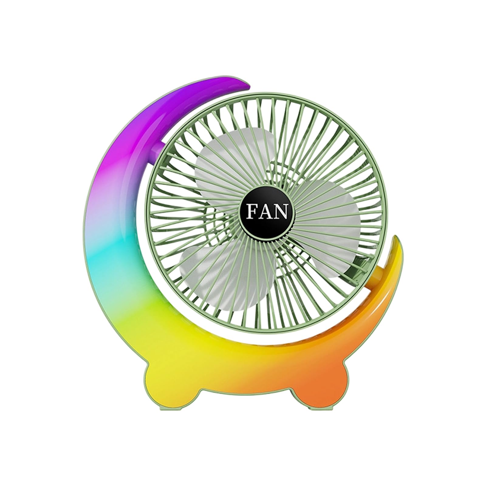 Kalttoy Portable USB Rechargeable Desk Fan with LED Light 3 Speed for Bedroom Outdoor Portable Desk Fan