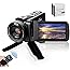 VJIANGER Video Camera Camcorder, Digital YouTube Vlogging Camera FHD 2.7K 30FPS 24MP 16X Digital Zoom 3 Inch Touch Screen Vid