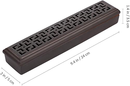 Miniatura 6 de VOSAREA Quemador de incienso de cerámica estilo ataúd hueco titular de incienso para aromaterapia