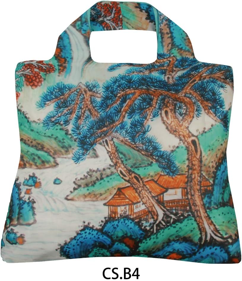 Envirosax Reusable Grocery Bags, Set of 5, Multicolored Ink Landscape Design, CS Series for Shopping Travelling