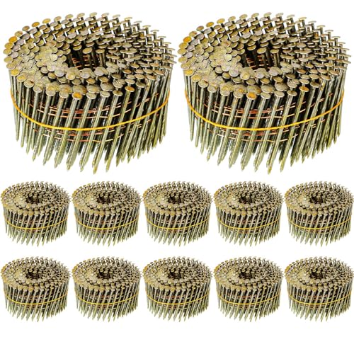 Hotop 3600 Count Siding Nails, 15-Degree Wire Collated Coil Siding Nai