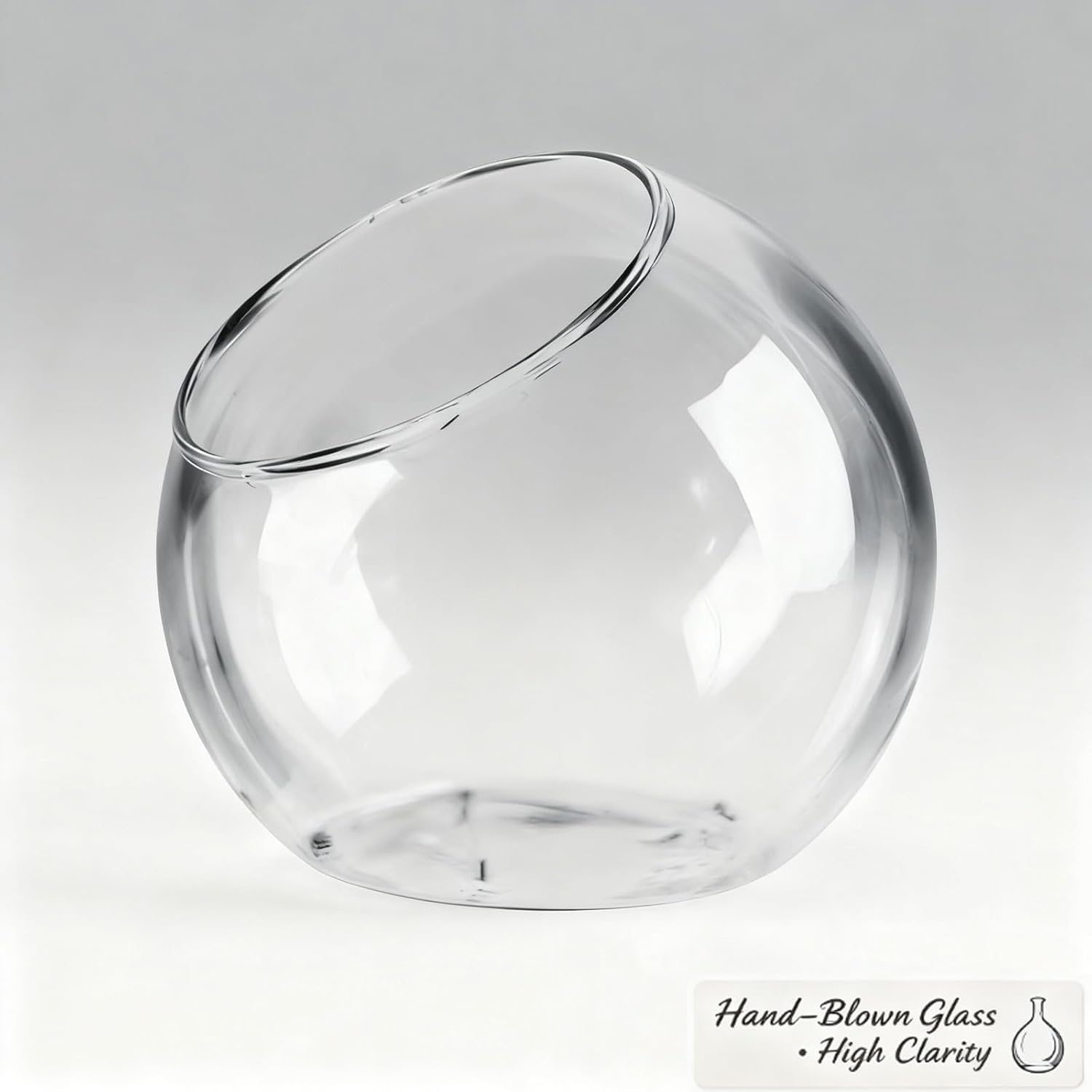 Premium Glass Terrarium Containers for Indoor Plants, Miniature Gardens Home Décor Crystal Clear, Versatile Shapes, Easy Planting(20cm)