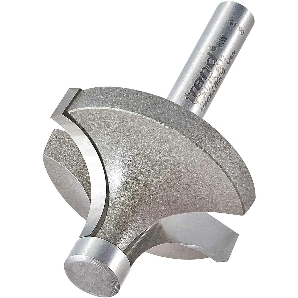 Trend Professional Pin Guided Round Over Router Cutter, 12.7Mm Radius, 1/4 Inch Shank, Tungsten Carbide Tipped, 7E/5X1/4Tc