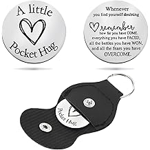 Pocket Hug Token Keychain for Women &amp; Men - Inspirational Gifts for Him &amp; Her Christmas Valentine's Day Graduation