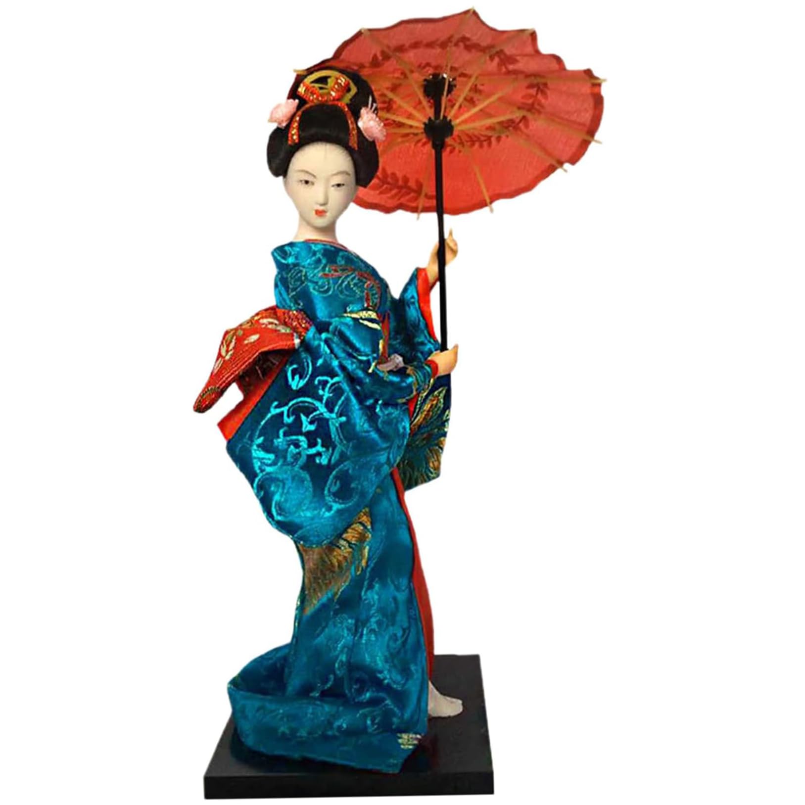 Tsawntd Statues, Japanese Doll - 12 Inch Handcrafted Geisha Figurine in Kimono, Traditional Asian Decor for Home Display, Style-2