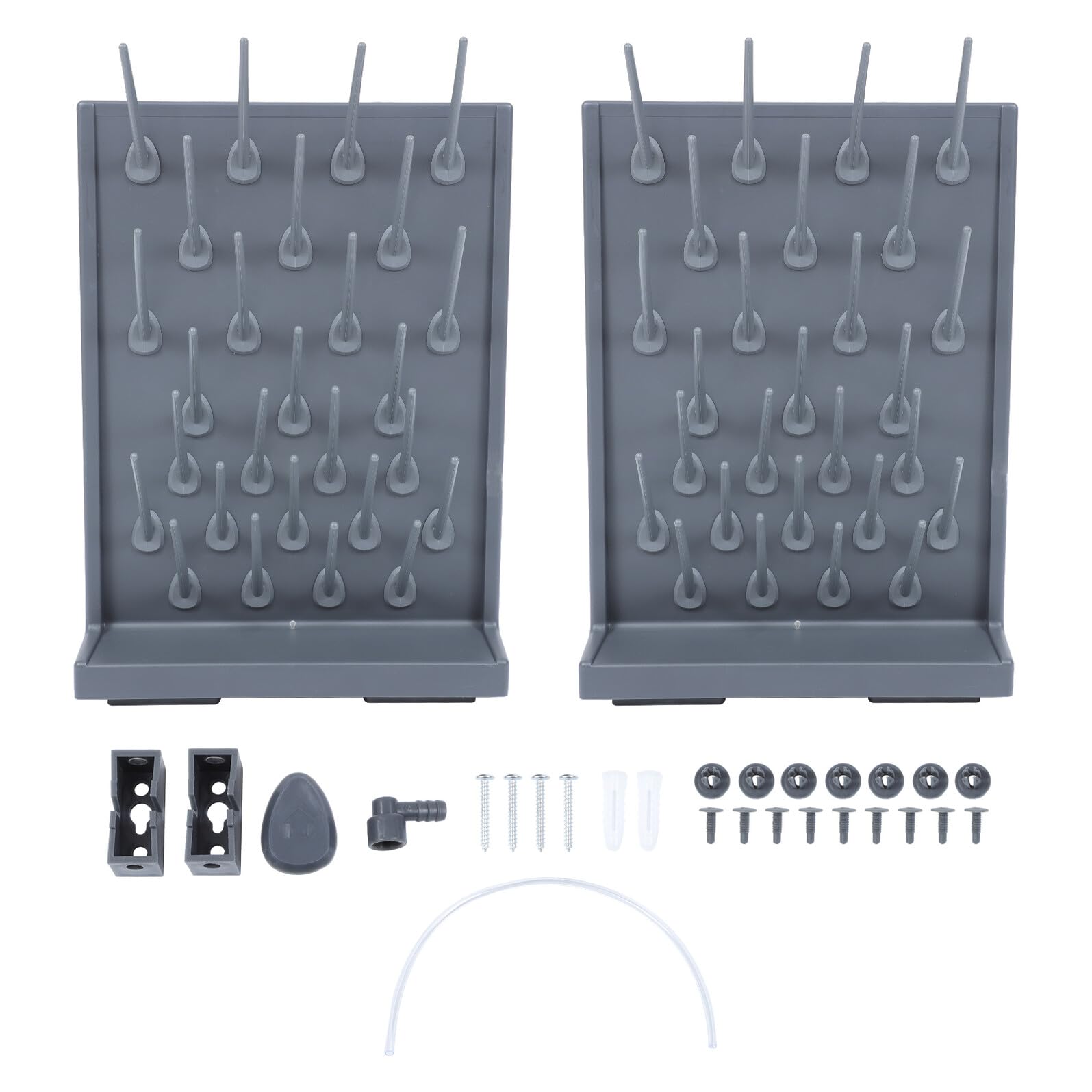 Rack di Essiccazione per Laboratori in Pp 27 Pioli, Set da 2 Pezzi, Supporto per Provette per Uso Scolastico e Laboratoristico, Design Pratico per Asciugatura e Facile Pulizia