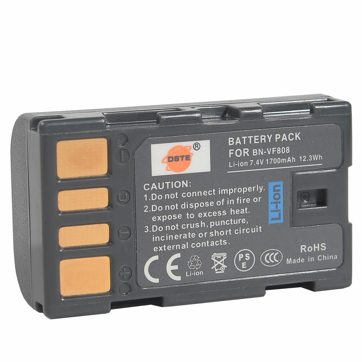 DSTE BN-VF808 BN-VF808U Batteria + Caricabatteria Compatible per JVC GZ-MG130 GZ-MG132 GZ-MG135 GZ-MG148 GZ-MG150 GZ-MG155 GZ-MG175 GZ-MG275