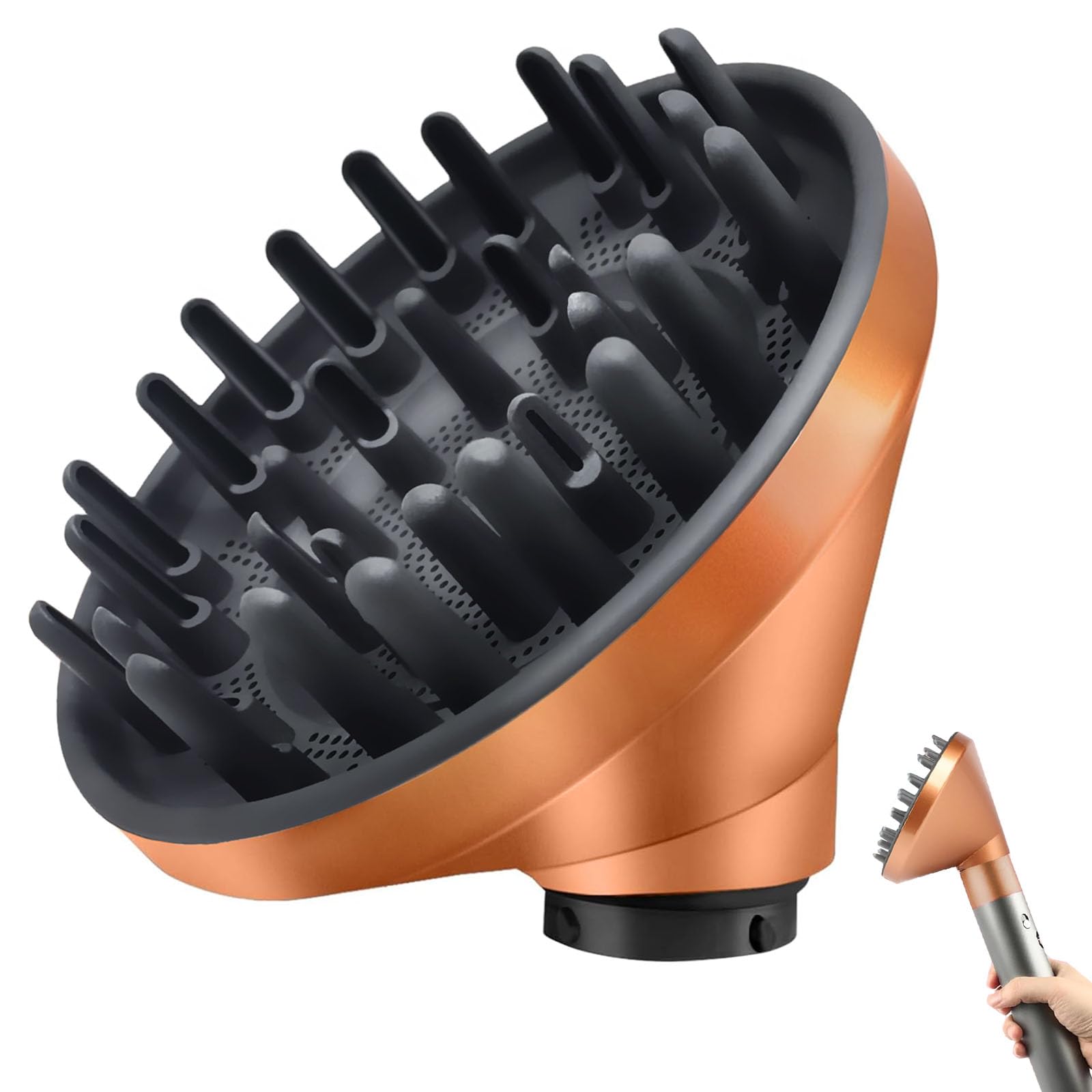 DianSung Diffusordüse Aufsätze für Dyson Airwrap Styler HS01 HS05, umwandelbar für Airwrap Styler in Haartrockner,Diffusor Föhn Aufsatz -Gold