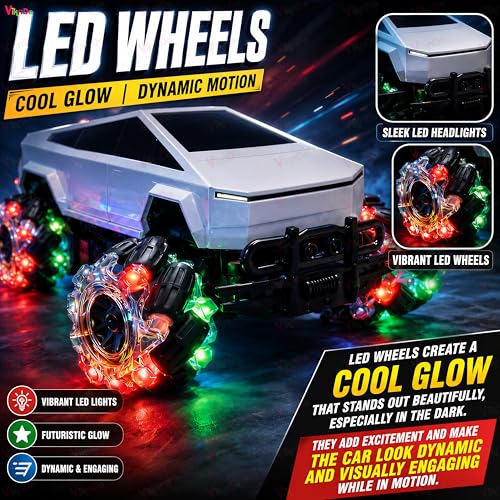 Image of VikriDA RC 4x4 Drift Smoke Car Toy | 1:14 Scale 2.4Ghz Remote Control Sports Racing Car 360 Rotation,Lights Music Spin Stunt Remote Control Cars.
