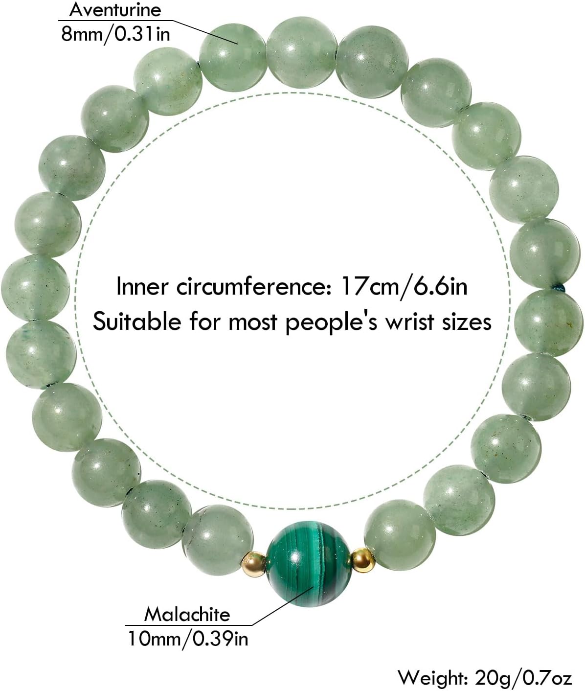 Spiritual 8mm Green Aventurine Malachite Beaded Bracelets for Women Prosperity Wealth Stretch Bracelets Good Luck Jewelry - Image 6